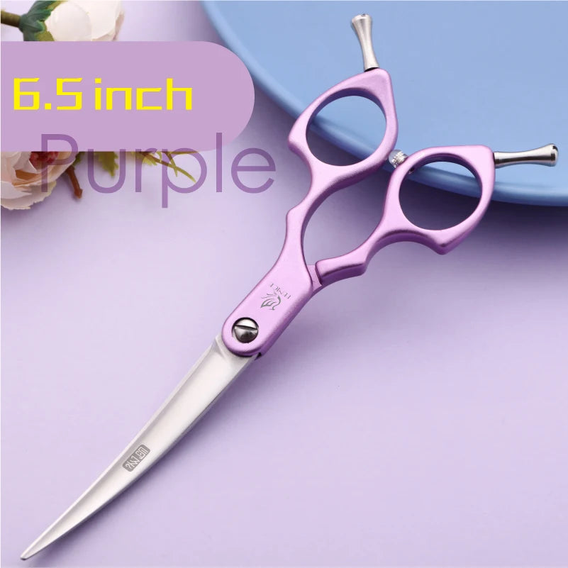 Professional 440C Curved Dog Grooming Shears – product photo 2
