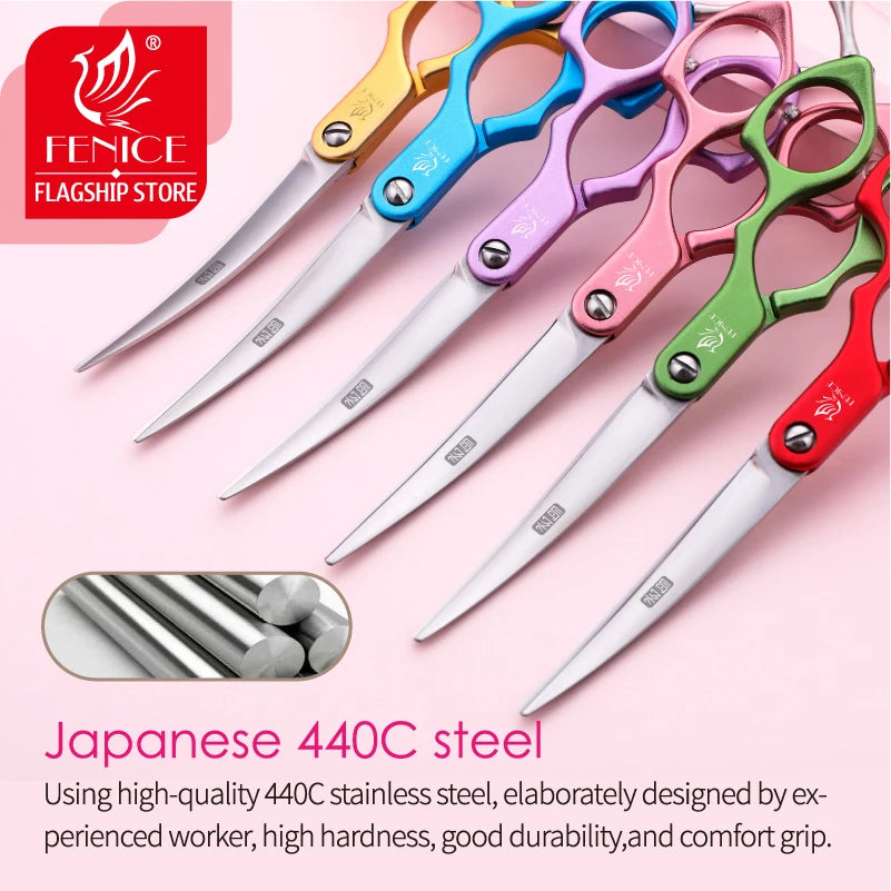 Professional 440C Curved Dog Grooming Shears