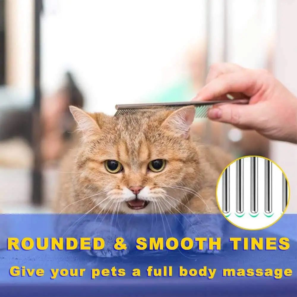 Cat and Dog Stainless Steel Comb Grooming Comb to Remove Loose Hair Needle Comb Detangling Comb Pet Comb