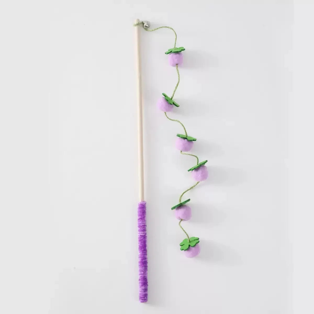 Cat Toy Wooden Handle Persimmon String Cat Toy with Bell Scratch and Bite Resistance Cat Pet Cat Toy Cat Toy Replacement Head