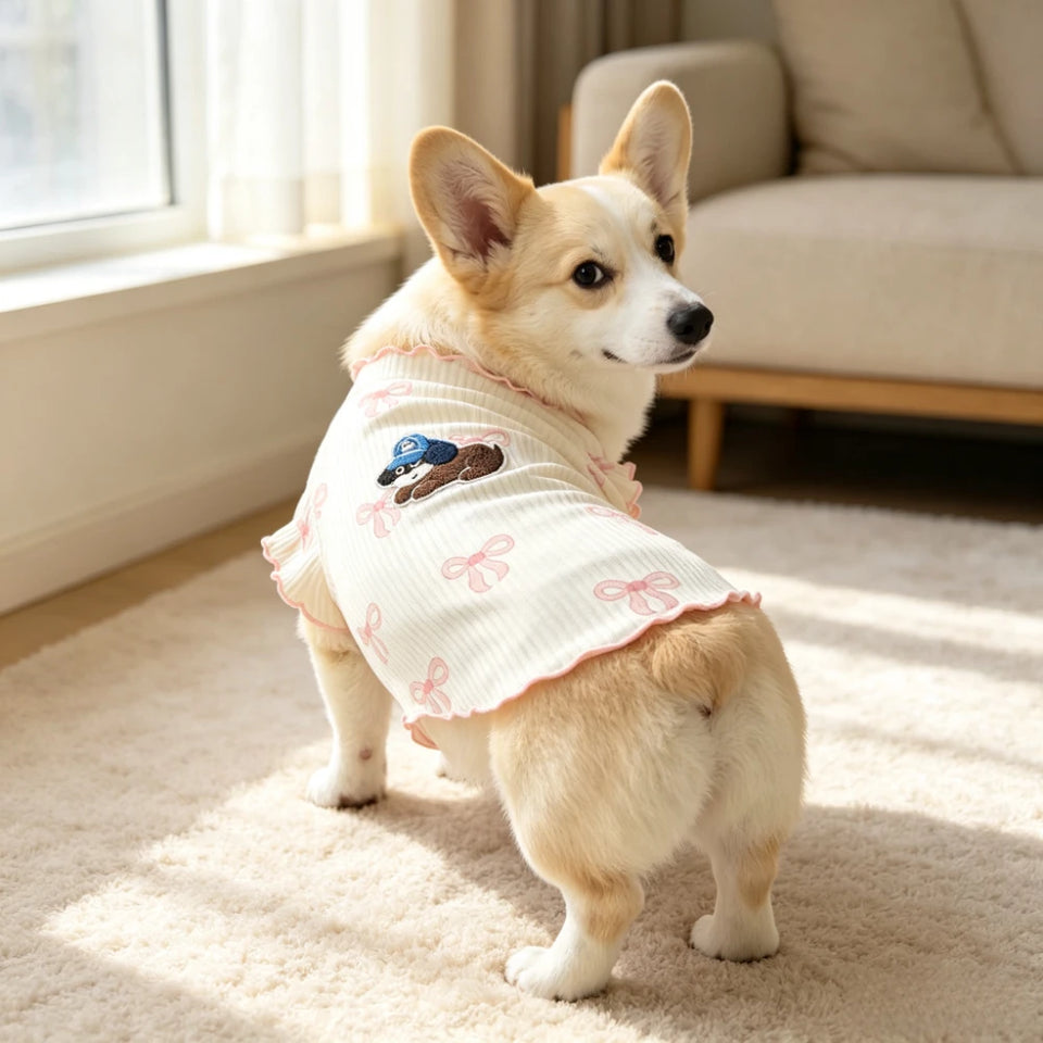 Soft Elastic Dog Tshirt Pet Vest Summer Wear Comfortable for Small Dogs Cats Cute Design Lightweight Breathable Pet Clothing Summer Outfit