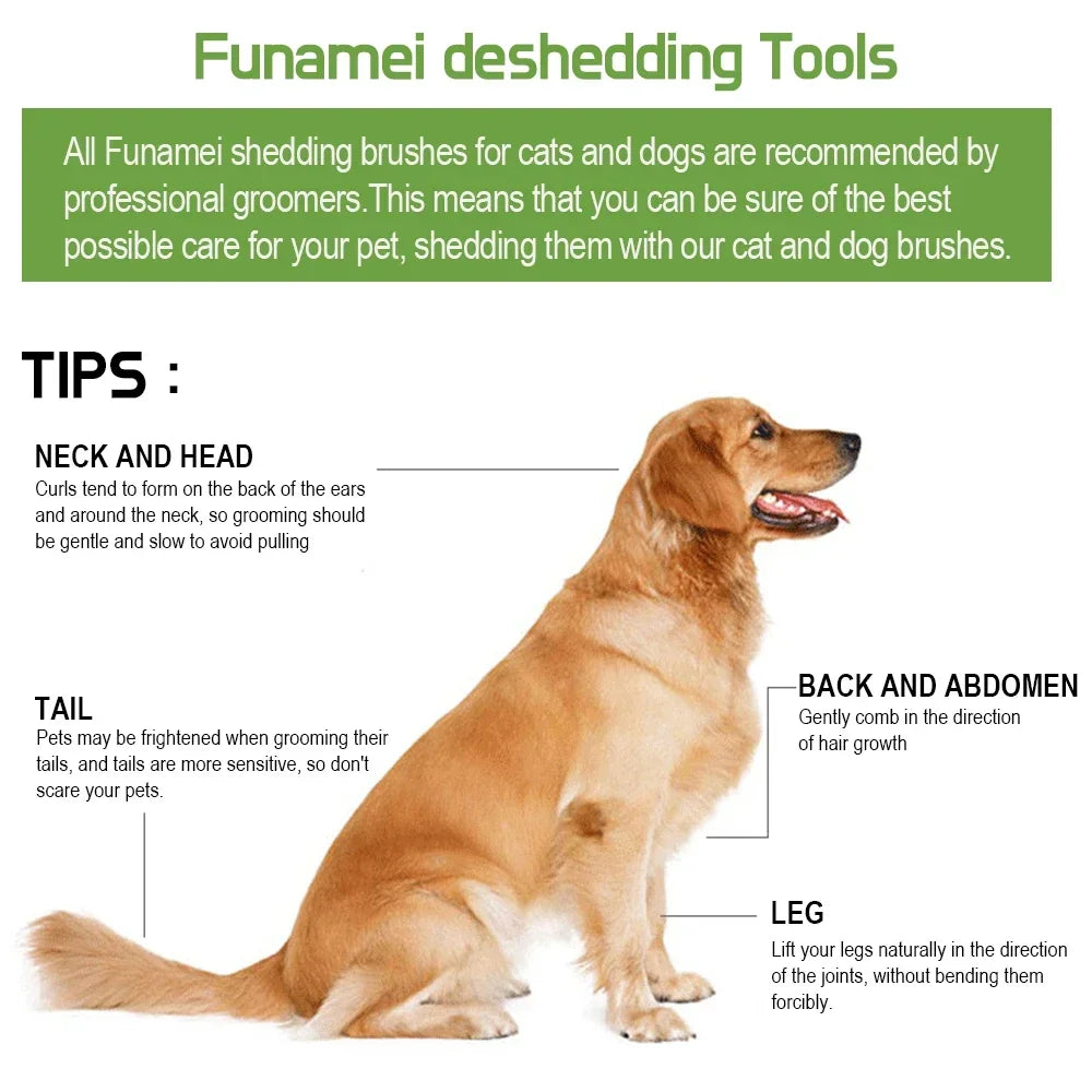 Massage & Deshedding Brush for Dogs and Cats