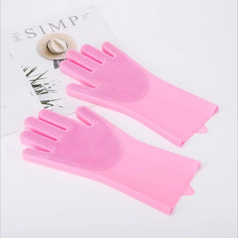 Pet Grooming Gloves for Dogs and Cats Silicone Bathing Shampoo Scrubber Dishwashing Cleaning Glove Multi-functional Gloves