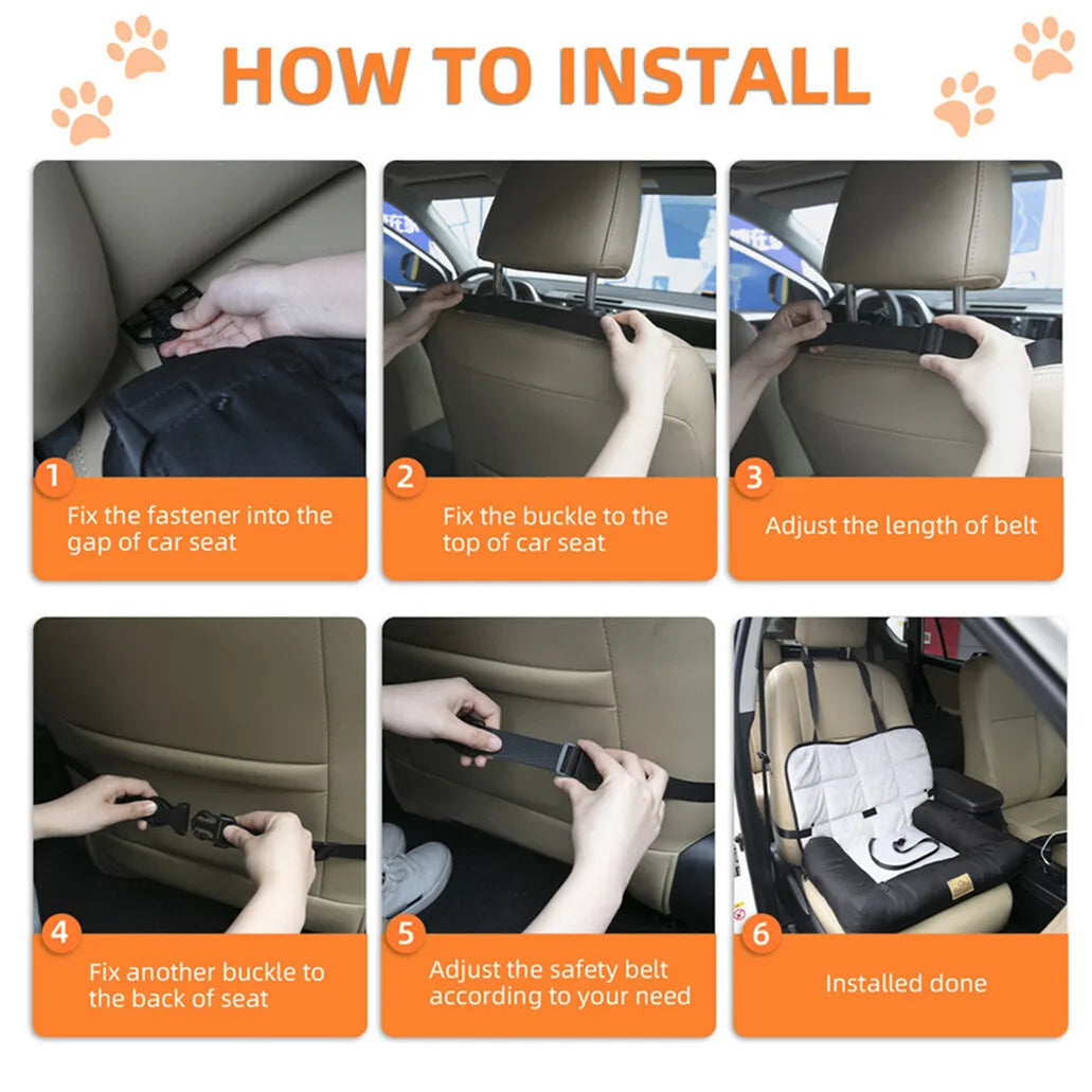 Waterproof Dog Car Booster Seat & Travel Bed