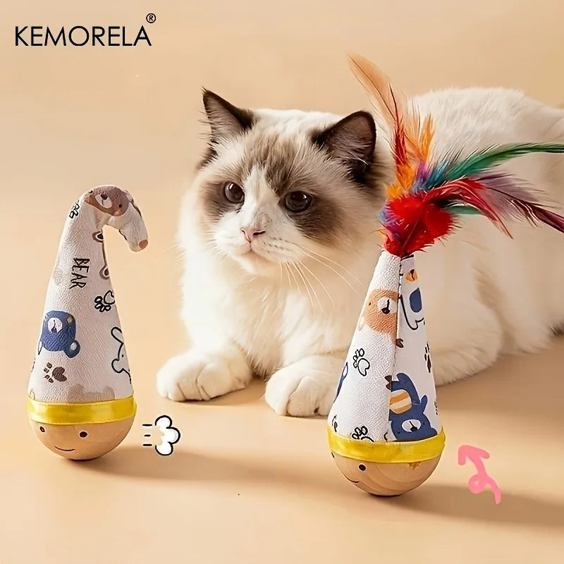 KEMORELA Swing Cat Toy Dynamic Shaking Interactive Game Specially Designed For Cats Independent Playtime Feather Style Pet Toy