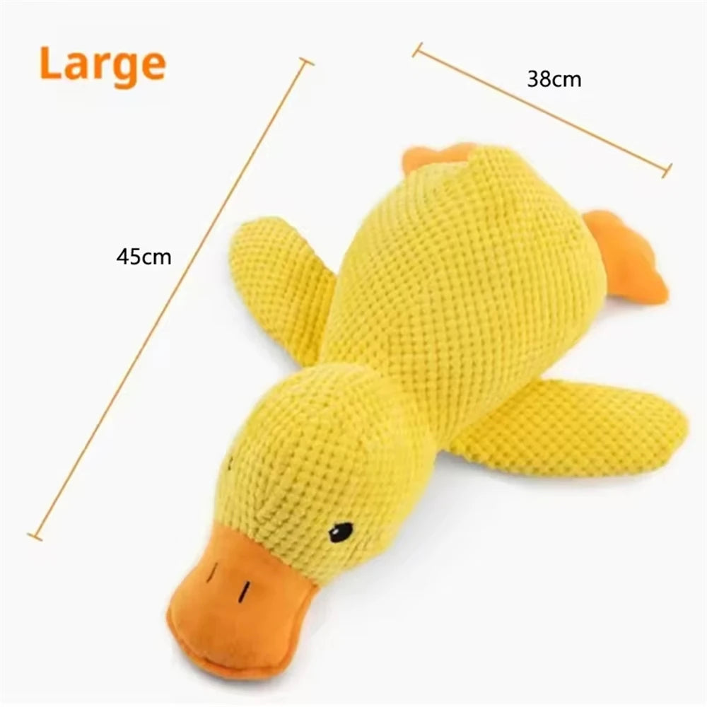 1pc Large Duck Design Pet Grinding Teeth Squeaky Plush Toy, Durable Chew Toy For Dog Interactive Supply