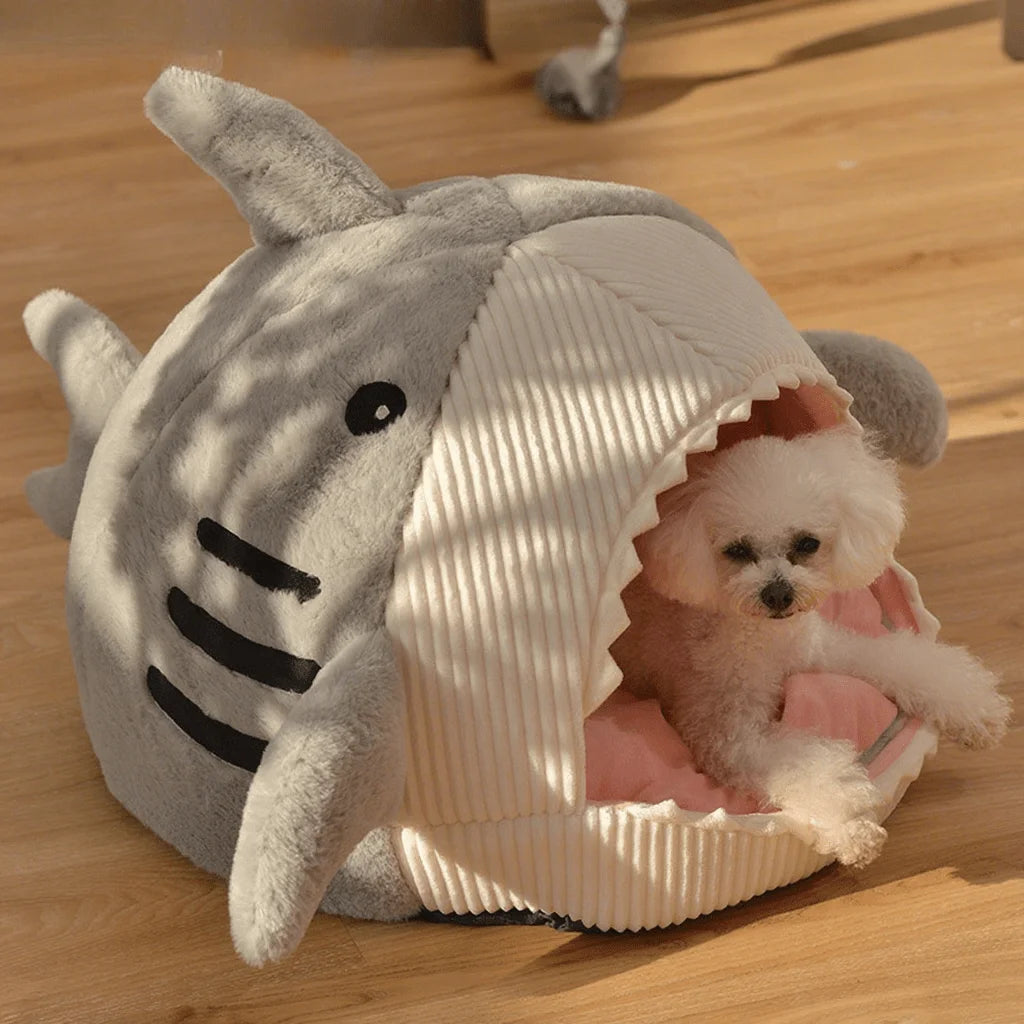 Shark-Shaped Cozy Bed for Dogs & Cats