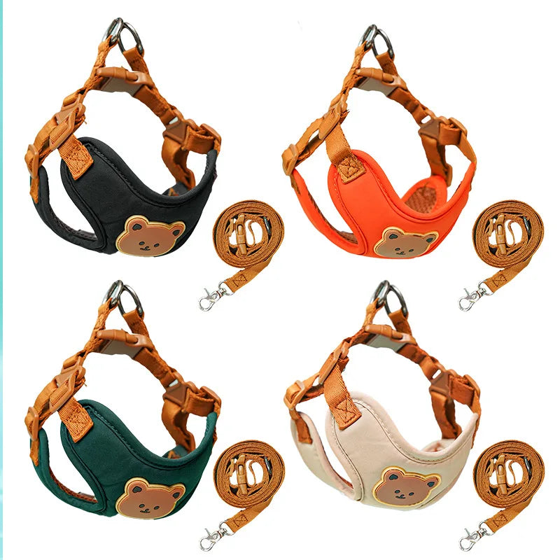 Cute Bear Chest Strap Traction Pet Traction Rope for Small and Medium Dogs Going Out Teddy Bears and Cats Universal