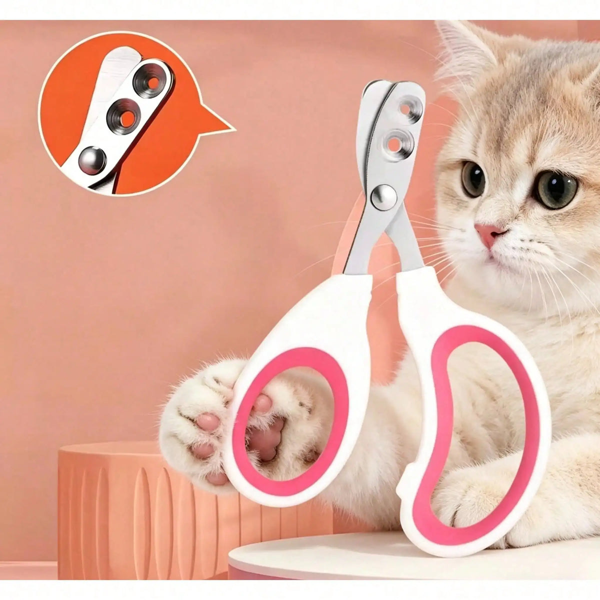 Pet Nail Clippers For Cats & Dogs, Double-Hole Stainless Steel Blind Cut Nail Trimmers,  Injury-Proof Design, Easy To Use Grooming Tool For Beginners Kittens Puppies