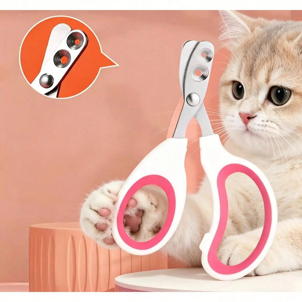 Pet Nail Clippers For Cats & Dogs, Double-Hole Stainless Steel Blind Cut Nail Trimmers,  Injury-Proof Design, Easy To Use Grooming Tool For Beginners Kittens Puppies
