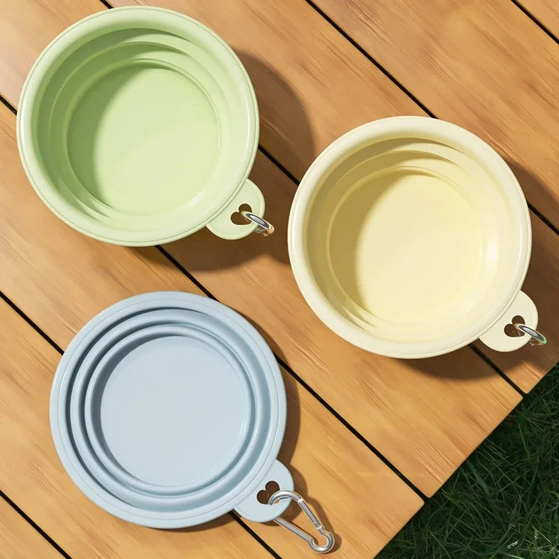 350ml Foldable Pet Water Bowl - Silicone Folding Bowl for Dogs and Cats Suitable for Outdoor Travel and Puppies