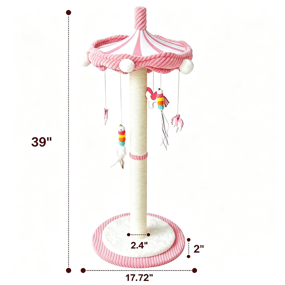 Carousel Cat Tree with Rotating Top & Toys