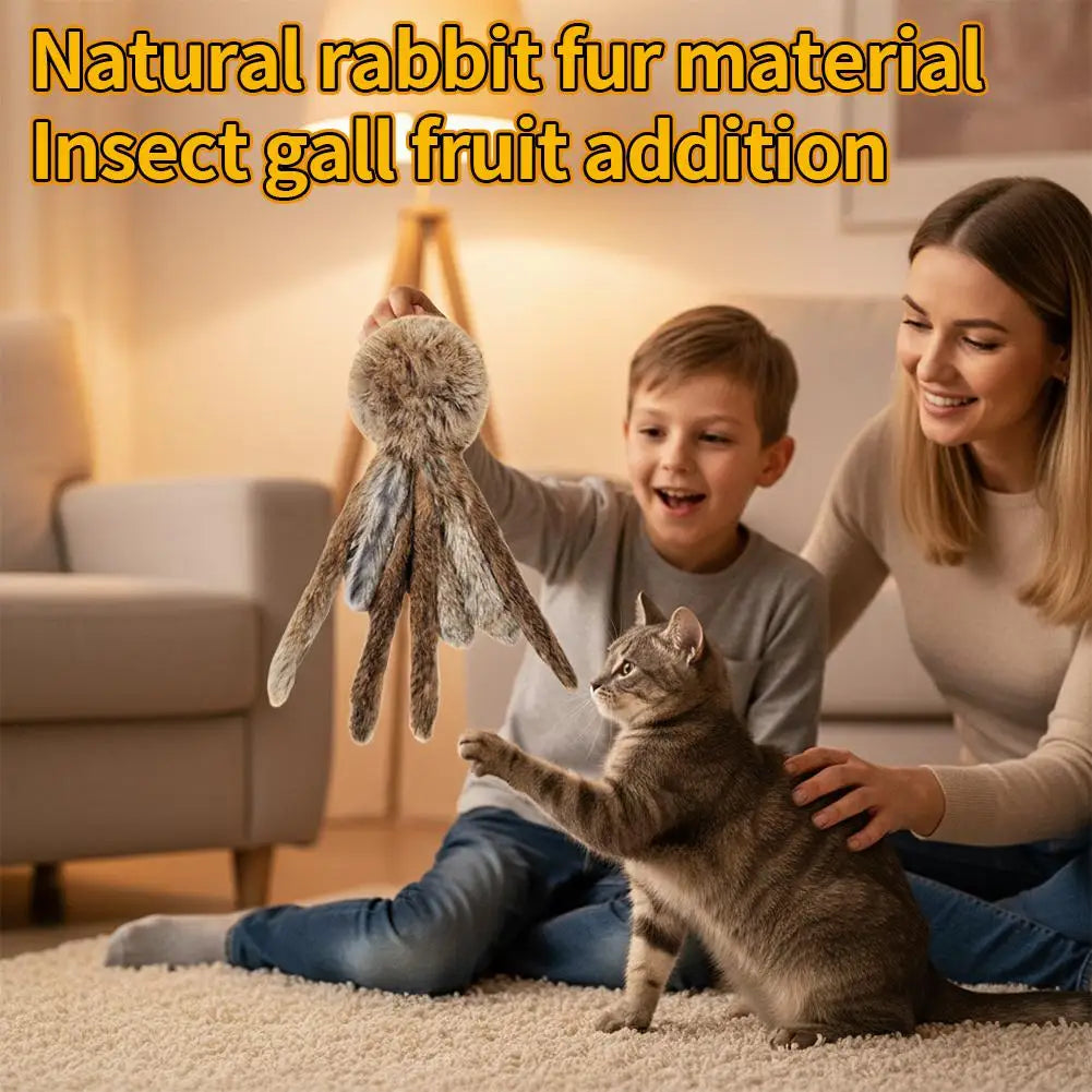 Faux Rabbit Fur Interactive Pet Toys for Cats & Dogs Kitten Hunting Toy Soft Plush Fluffy Cat Kicker Toy Cat Toys