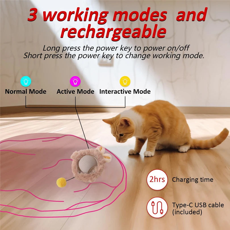 Interactive Cat Toys Ball Cover Set Fast Rolling in Pouch Hide and Seek Kitten Toy Motion Activated Interactive Cat Toy Indoor
