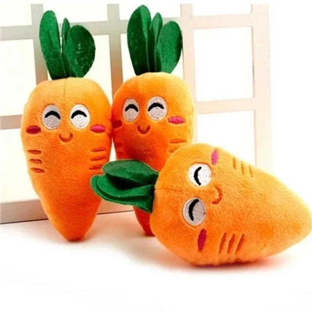 Carrot Plush Squeaky Chew Toy for Dogs