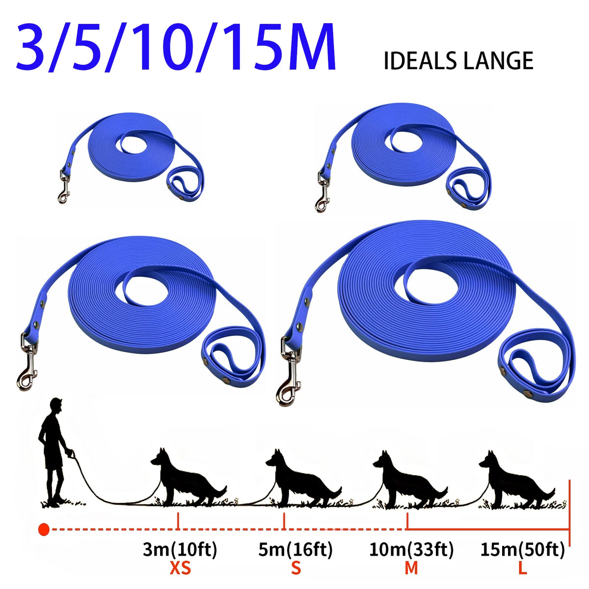 Long Waterproof Dog Training Leash