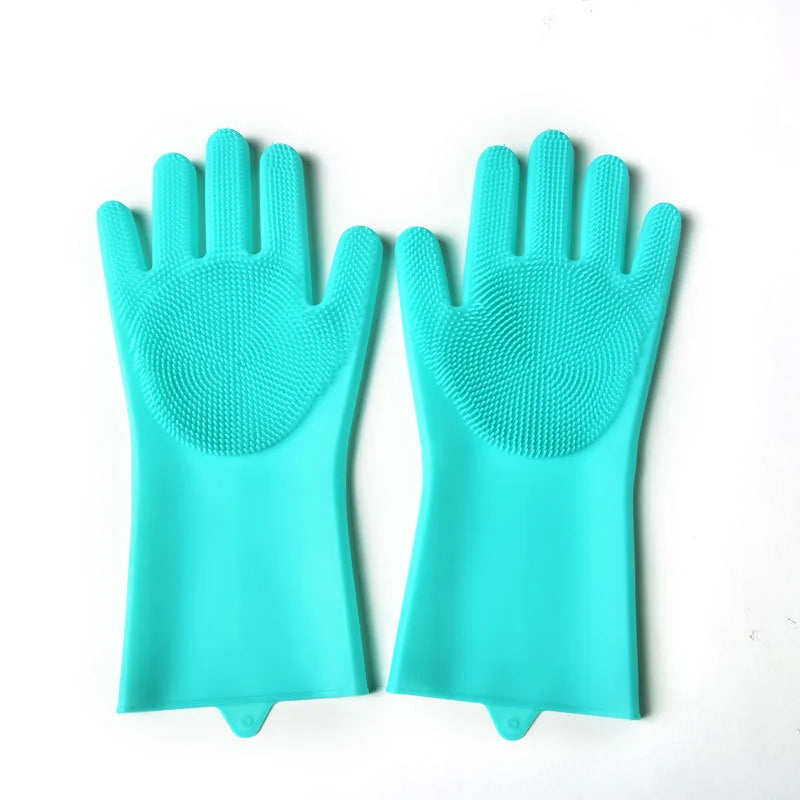 Pet Grooming Gloves for Dogs and Cats Silicone Bathing Shampoo Scrubber Dishwashing Cleaning Glove Multi-functional Gloves
