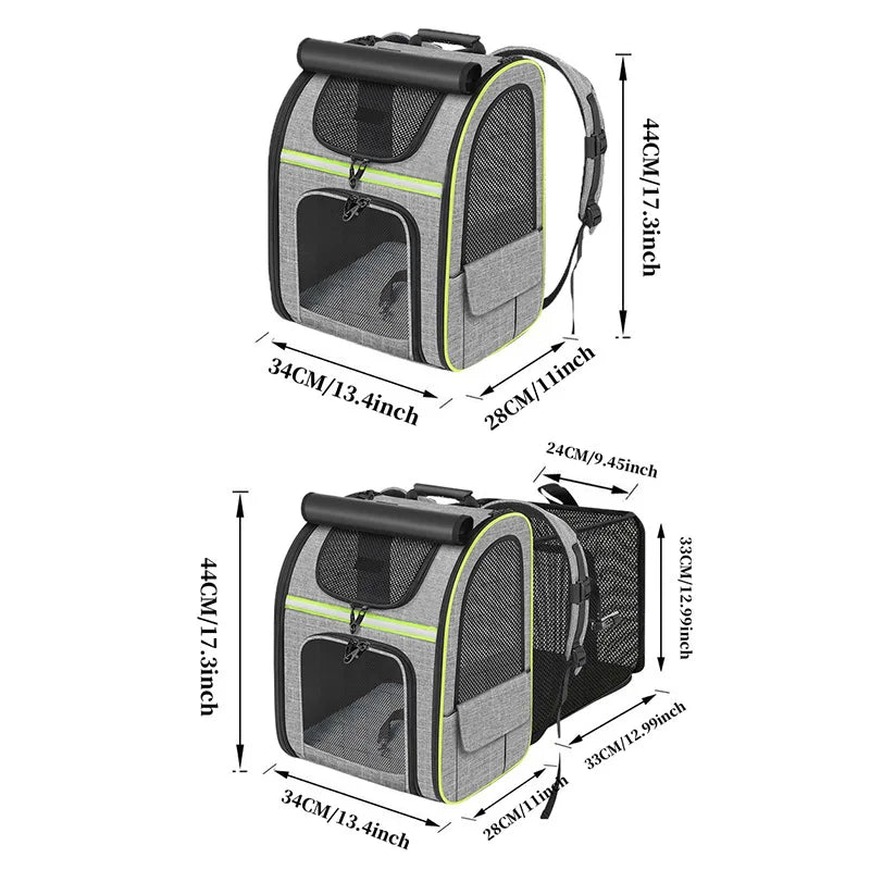 Expandable Pet Travel Backpack for Cats & Dogs
