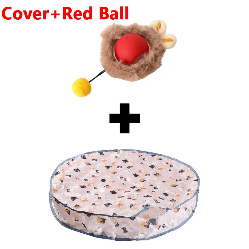 Interactive Cat Toys Ball Cover Set Fast Rolling in Pouch Hide and Seek Kitten Toy Motion Activated Interactive Cat Toy Indoor