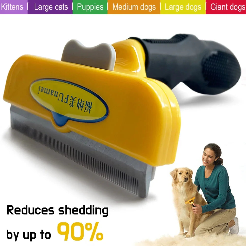 Massage & Deshedding Brush for Dogs and Cats
