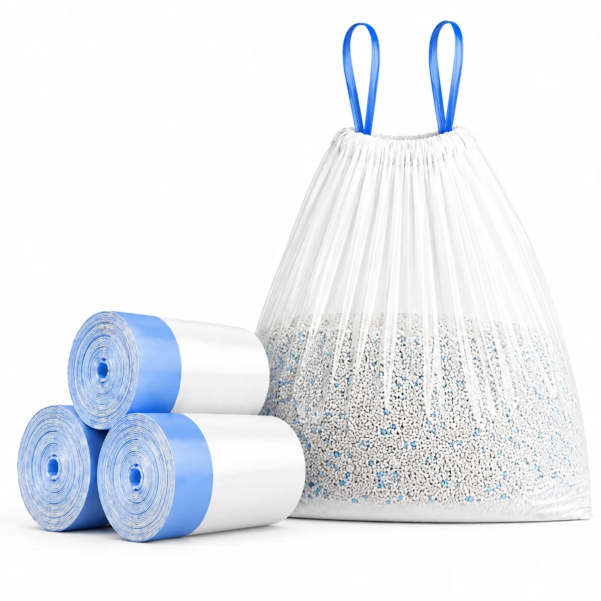60-Pack Cat Litter Box Drawstring Liners