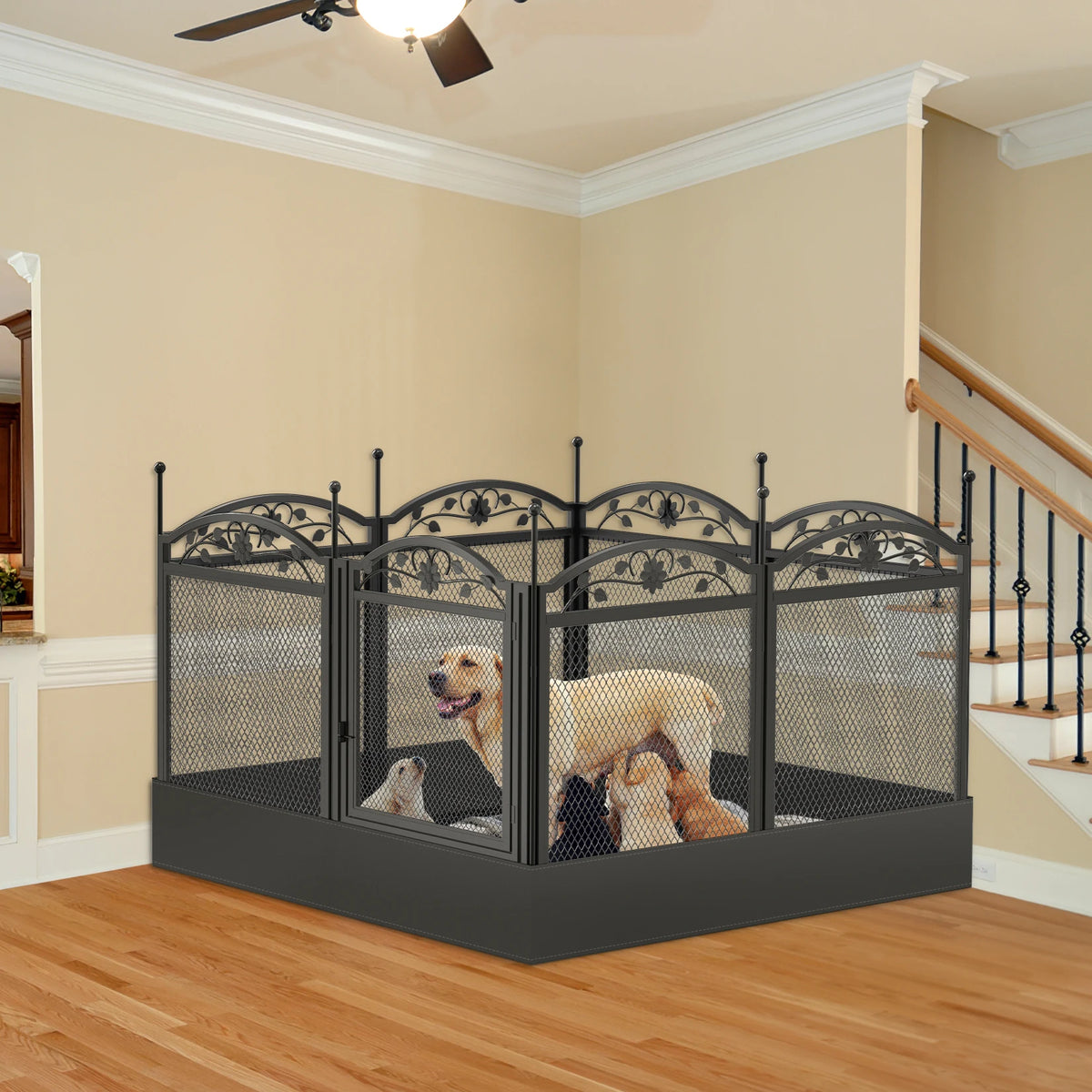 8-Panel Heavy-Duty Dog Playpen with Pad