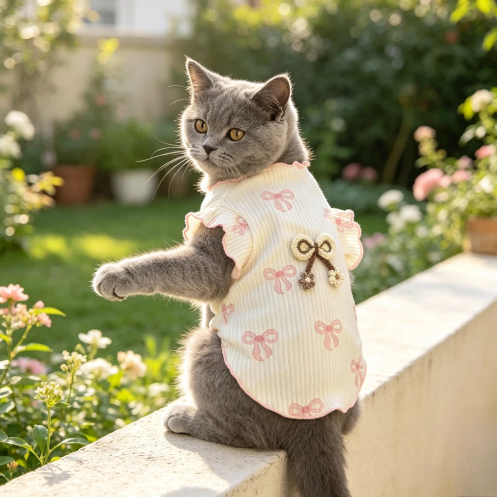 Lightweight Soft Elastic Dog Tshirt Pet Vest Summer Wear Comfortable for Small Dogs Cats Cute Design Breathable Pet Clothing Summer Outfit