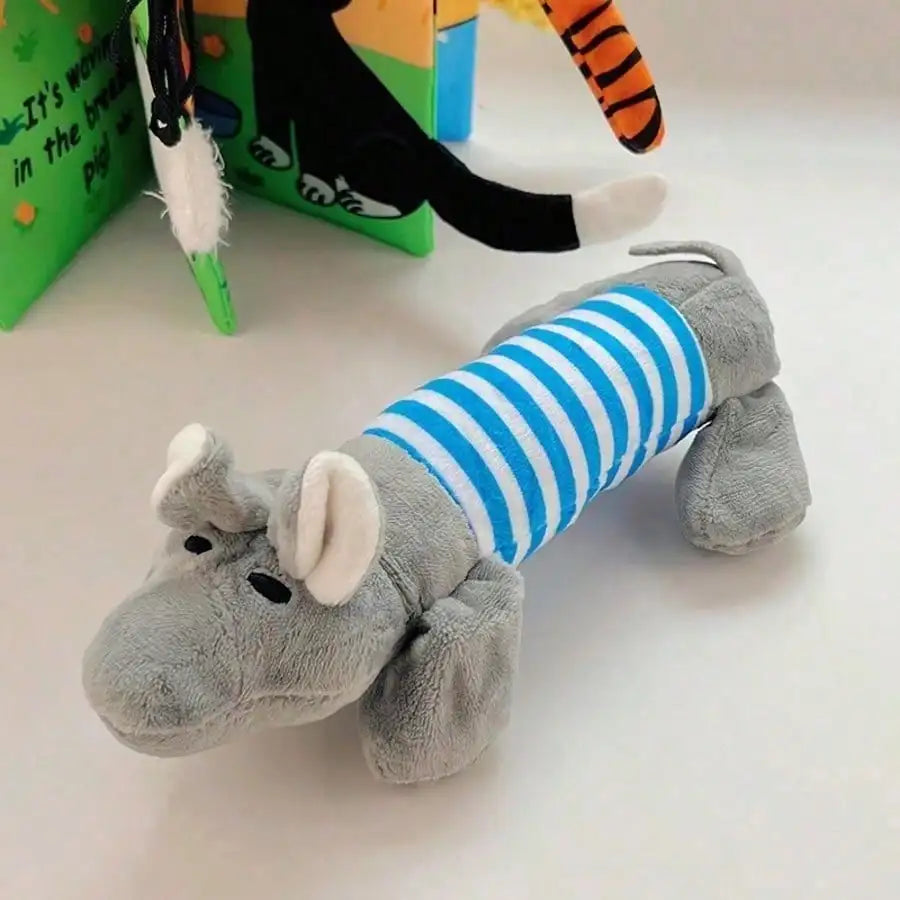 1pc Durable Plush Dog Chew Toy With Squeaker, Long Body Stuffed Animal For Small To Large Dogs, Bite-Resistant Interactive Pet Toy For Light & Moderate Chewers SP260514161649697735363