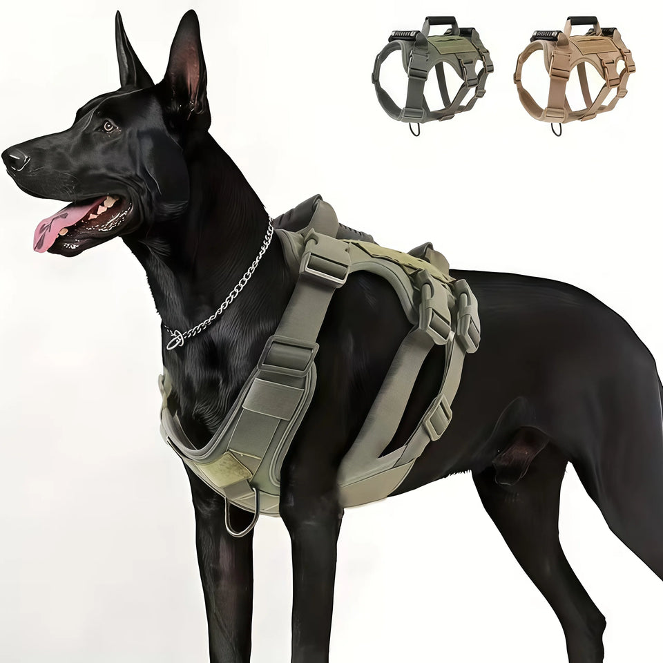 Reflective anti sprint dog harness, suitable for strong large dogs, no traction chest vest, suitable for strong dog breeds, large dog walking harness with combing brush set, luminous safety dog chest equipment, adjustable lar
