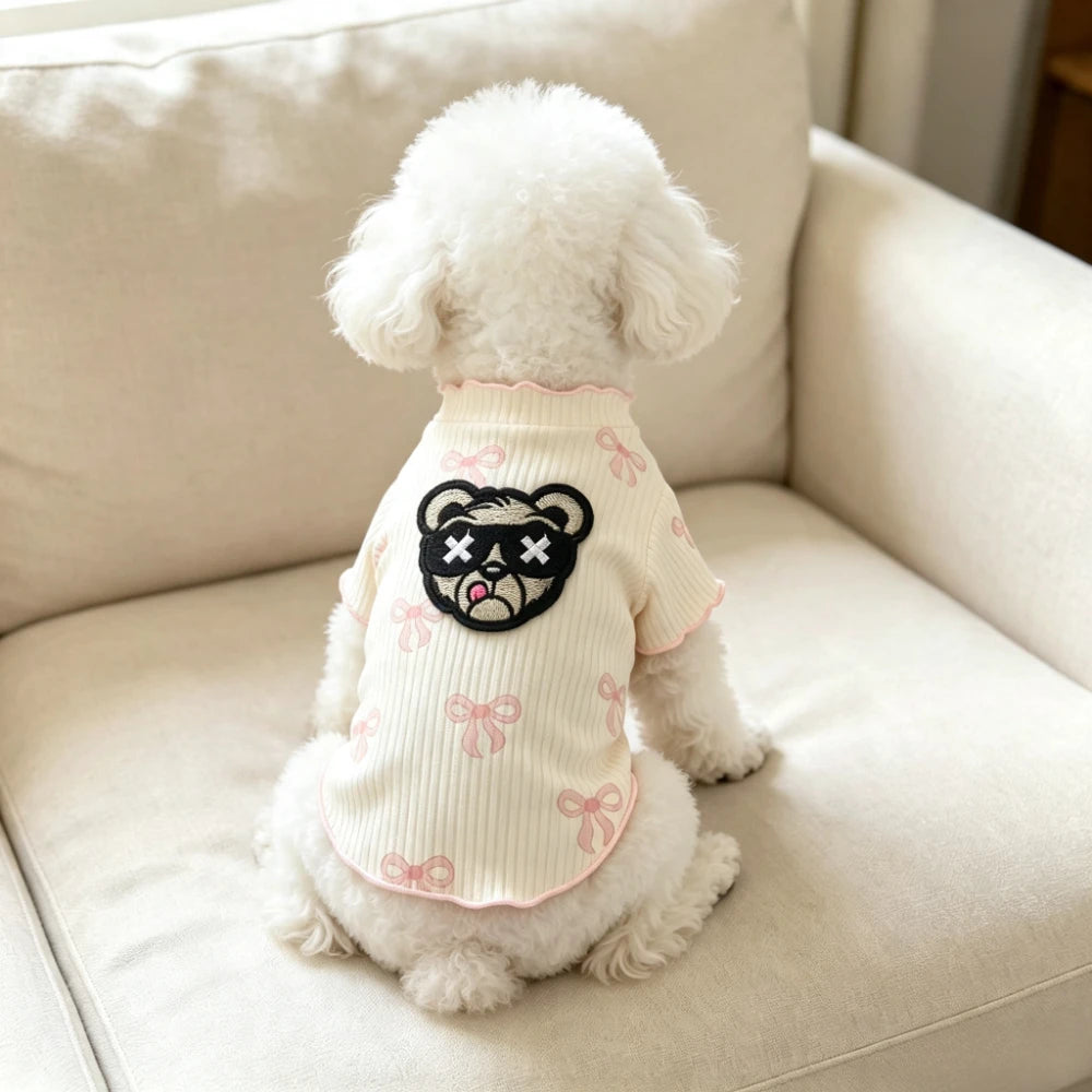 Breathable Lightweight Dog Tshirt Pet Vest Elastic Soft Comfortable for Small Dogs Cats Cute Design Summer Pet Clothing Outfit Wear