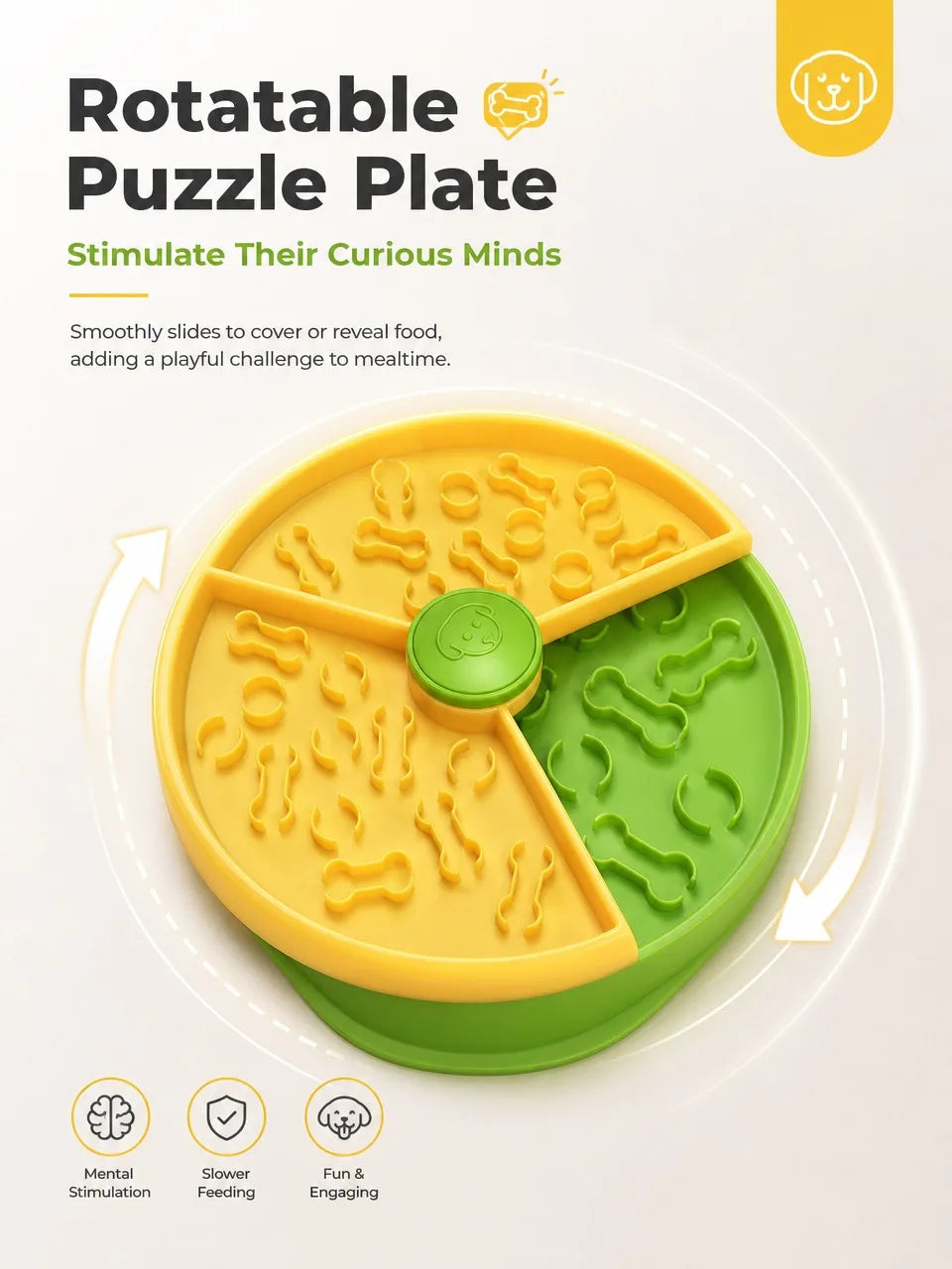 Interactive Dog Slow Feeder Bowl Puzzle Maze Pet Food Dish Anti-Gulping Healthy Digestion Fun Foraging Training Plate for Small Medium Large Dogs