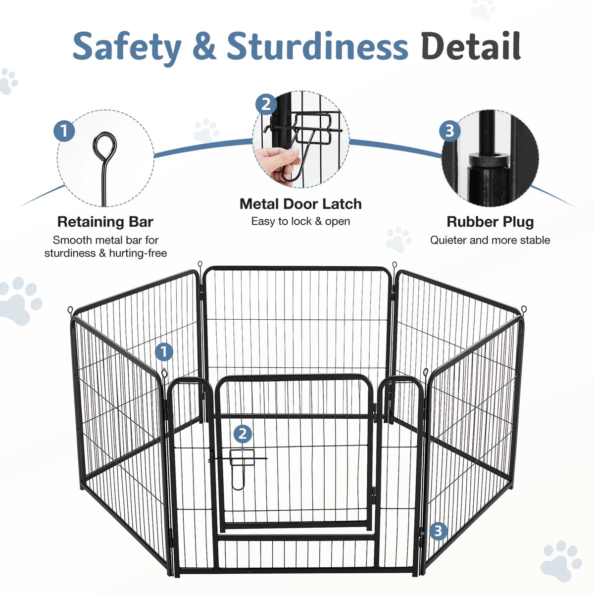 6-Panel Foldable Metal Dog Playpen