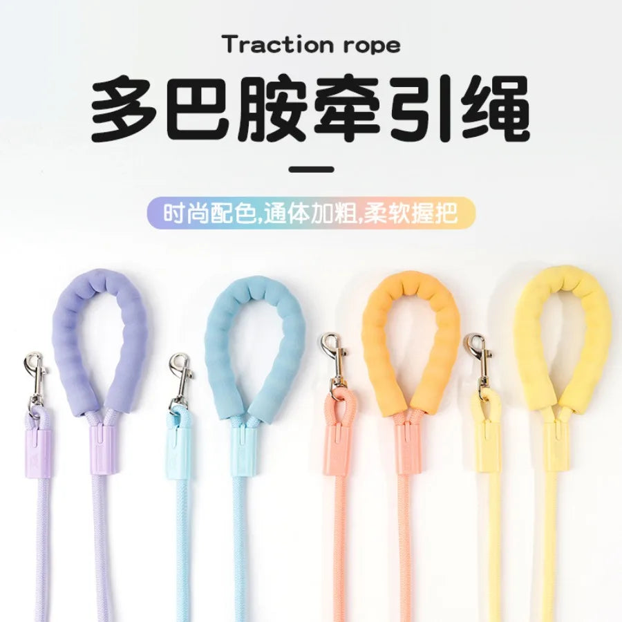 Dopamine cross-border dog rope pet supplies traction rope colorful nylon round rope outdoor dog walking rope dog traction rope