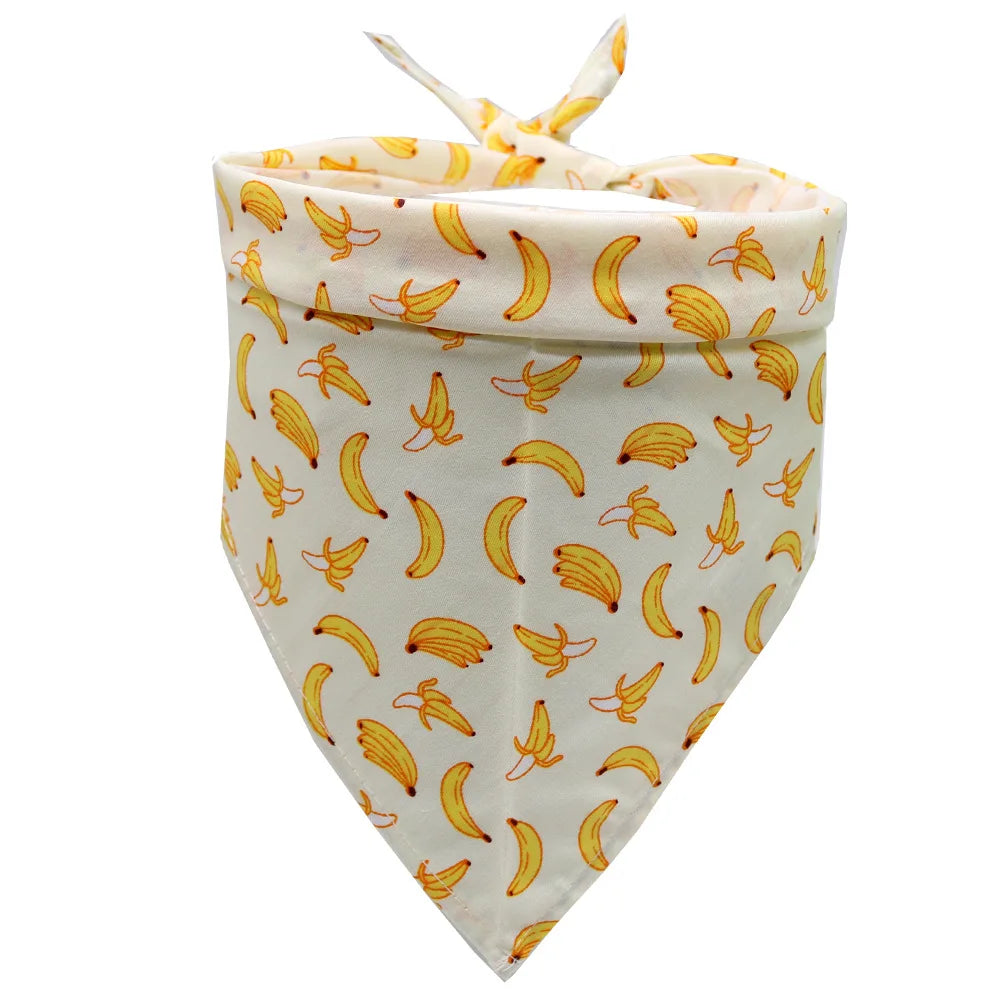 Pet saliva towel Fruit pet scarf Cotton dog triangle scarf Summer pet supplies accessories wholesale