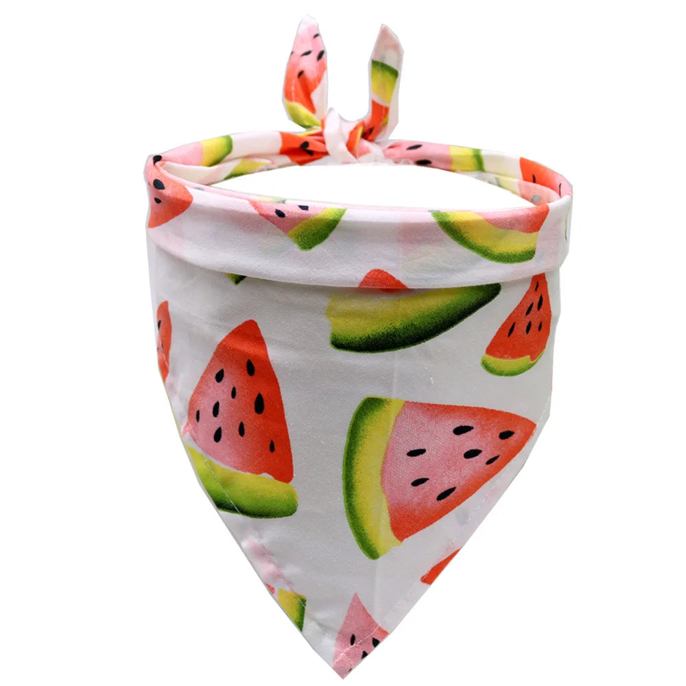 Pet saliva towel Fruit pet scarf Cotton dog triangle scarf Summer pet supplies accessories wholesale
