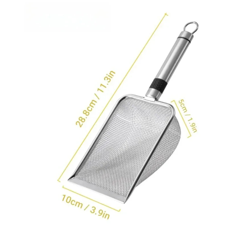 Stainless Steel Cat Manure Shovel Cat Litter Shovel Durable Cat Manure Shovel Stainless Steel Durable Handle Pet Cleaning Tool