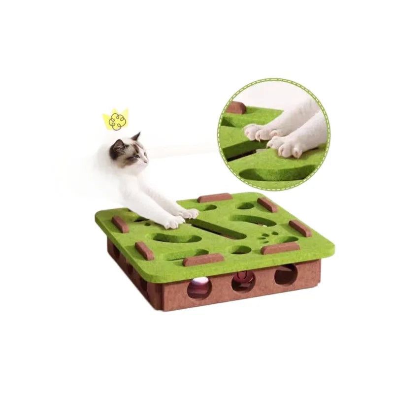 Cat Toys Self-relief Xiao Mao Pet Cat Maze Hole Felt BoxCat Bell Ball