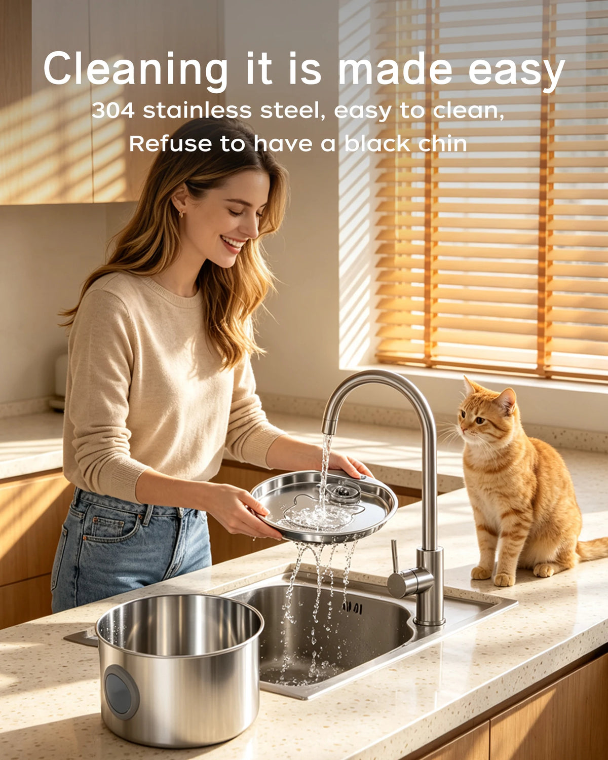 3.2L Stainless Steel Cat & Dog Water Fountain