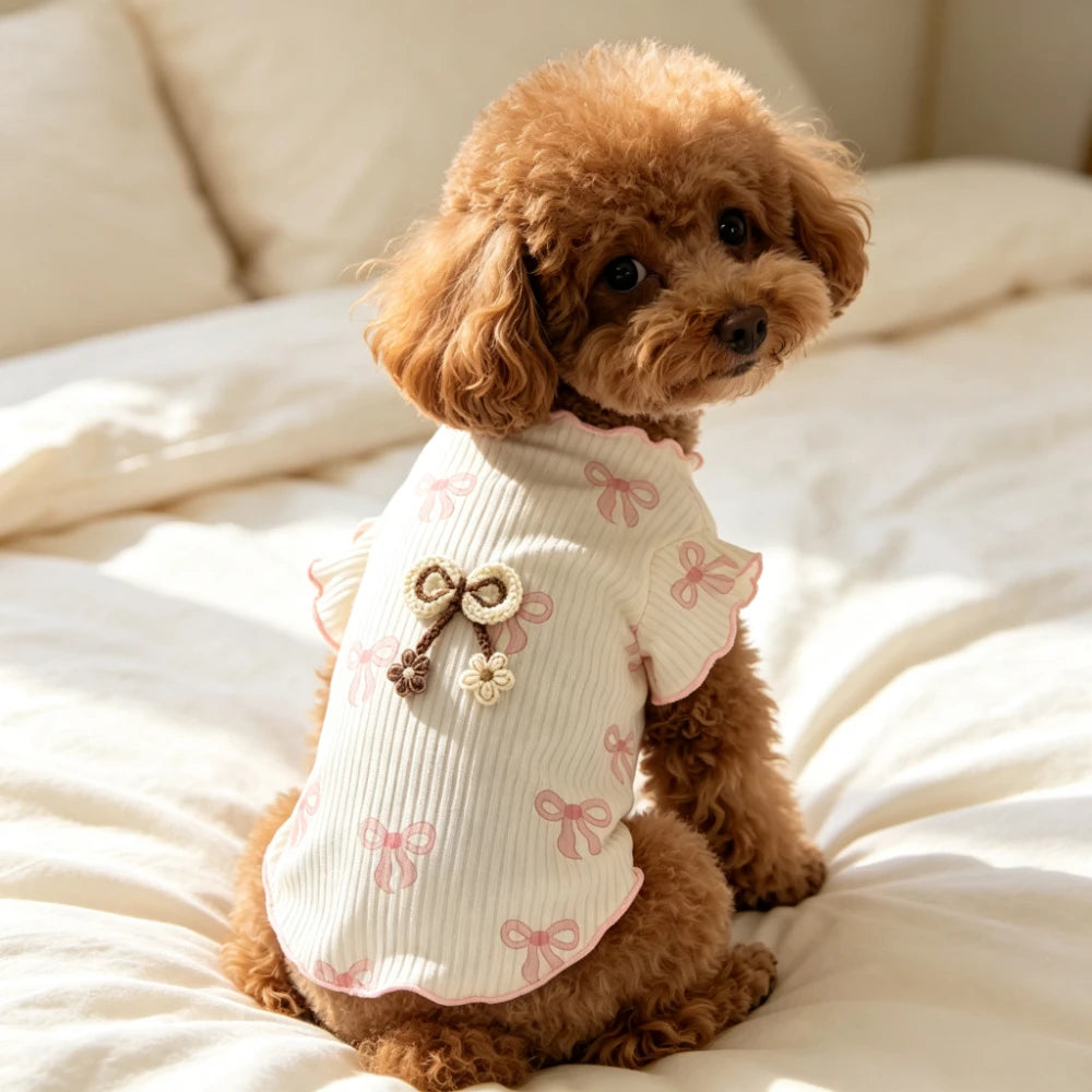 Lightweight Soft Elastic Dog Tshirt Pet Vest Summer Wear Comfortable for Small Dogs Cats Cute Design Breathable Pet Clothing Summer Outfit