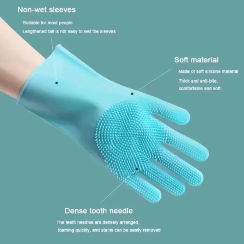 Silicone Pet Bathing & Shampoo Gloves