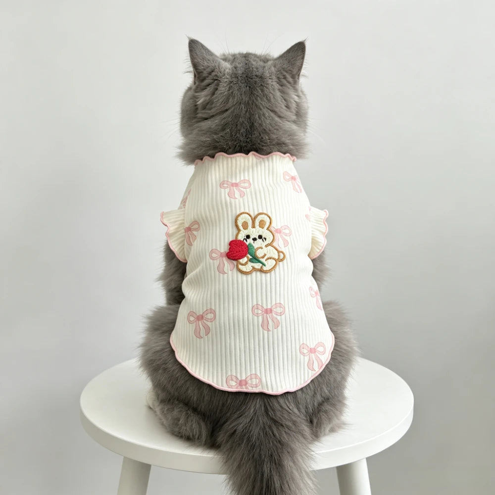 Cute Dog Tshirt Soft Pet Vest Breathable Elastic Summer Wear Lightweight Comfortable for Small Dogs Cats Pet Clothing