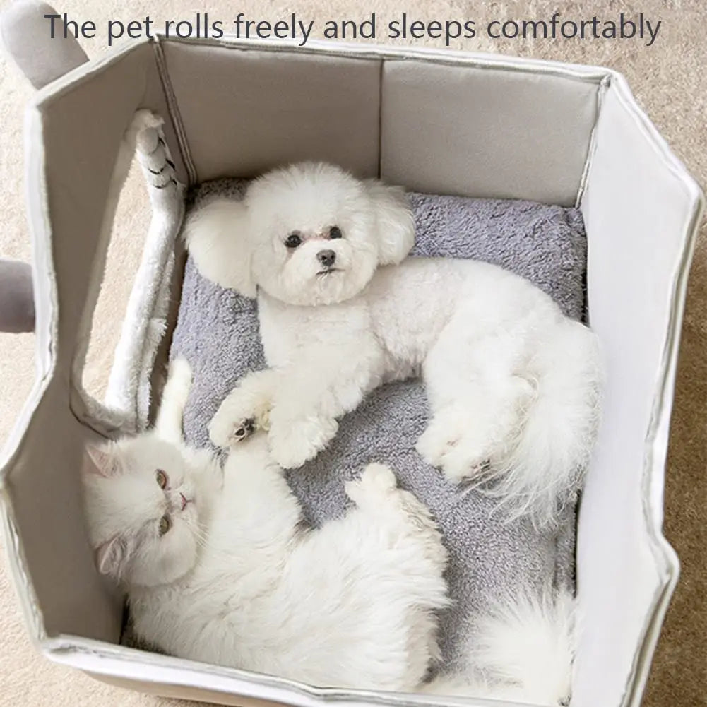 Luxury Foldable Indoor Dog House Warm Cat Bed Cave Double Roof Pet Kennel with 30D Memory Foam Sponge Removable Washable Cushion Non-Slip Bottom for Puppy Kitten Small Pets