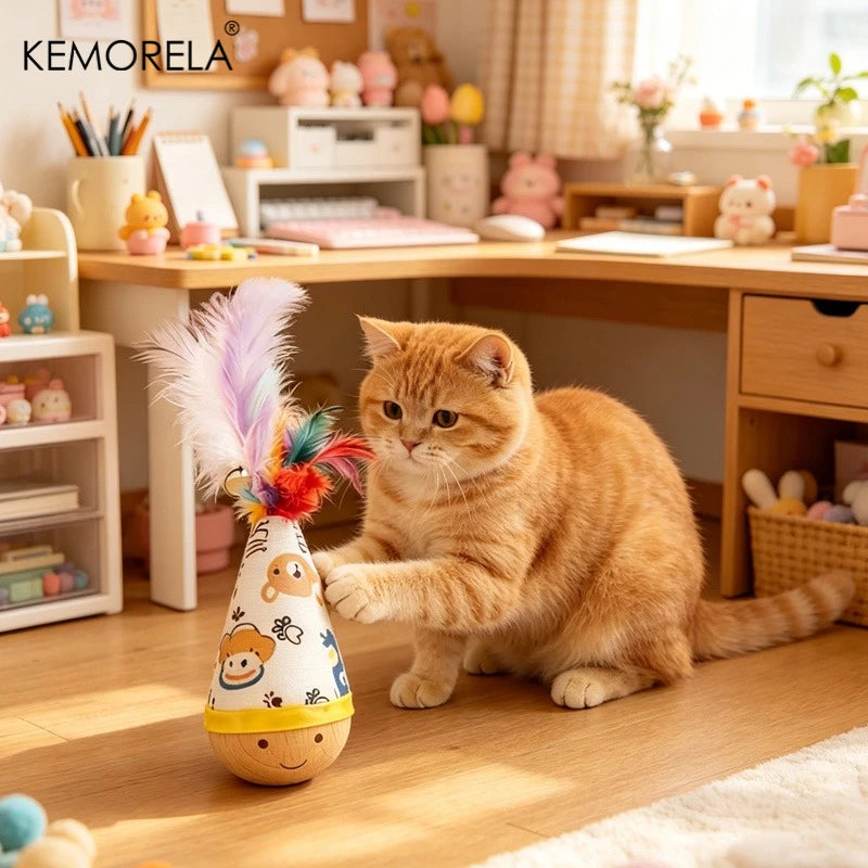 KEMORELA Swing Cat Toy Dynamic Shaking Interactive Game Specially Designed For Cats Independent Playtime Feather Style Pet Toy