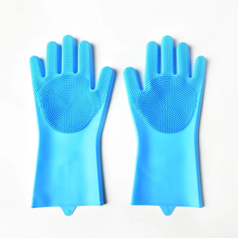 Pet Grooming Gloves for Dogs and Cats Silicone Bathing Shampoo Scrubber Dishwashing Cleaning Glove Multi-functional Gloves