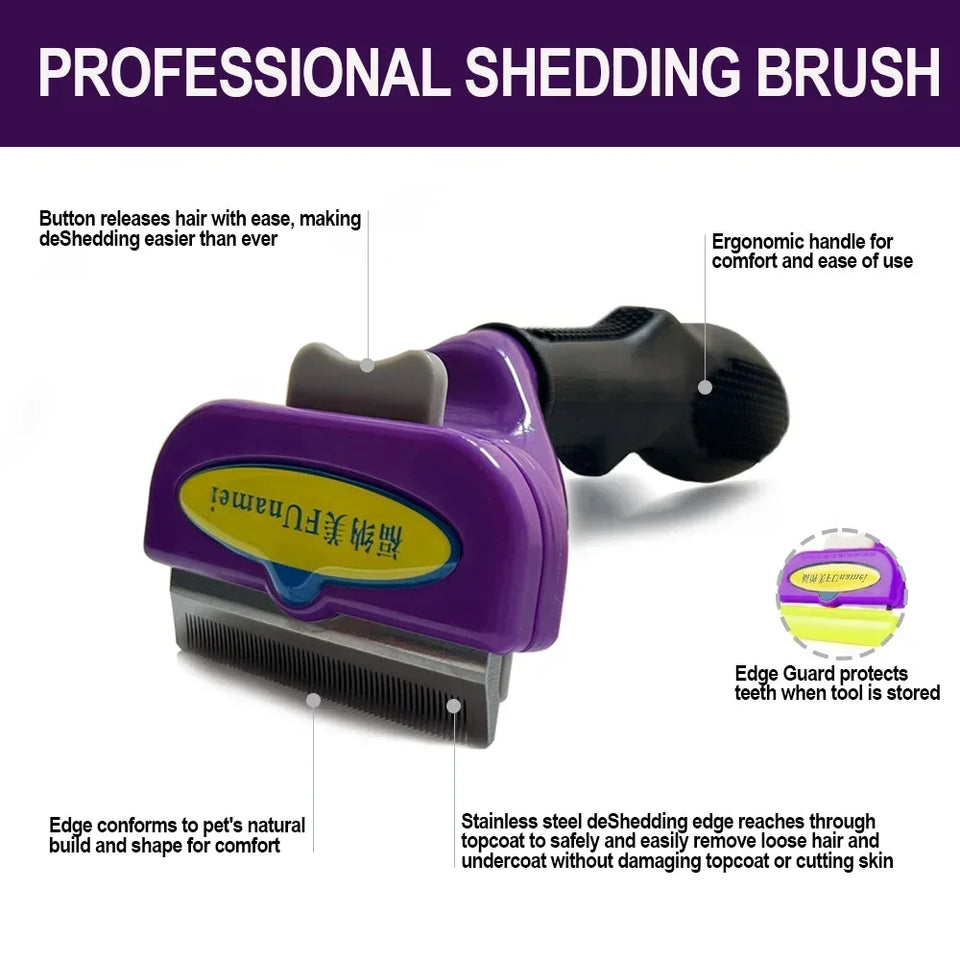 Massage & Deshedding Brush for Dogs and Cats