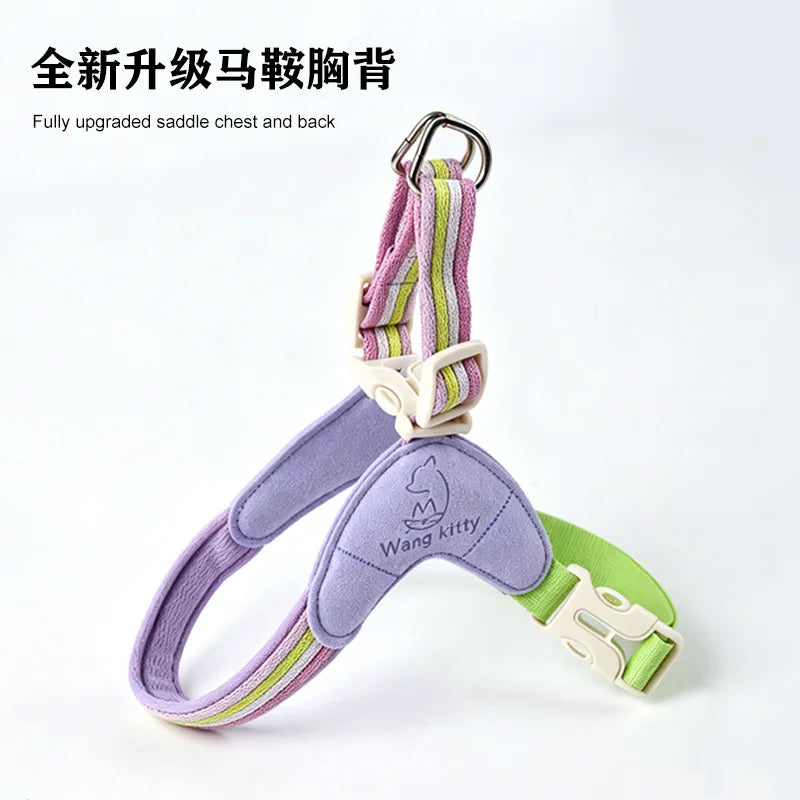 Dog Leash Going Out without Hands Pet Saddle Chest Back Anti-Break Dog Leash Dog Chain Breathable Leash
