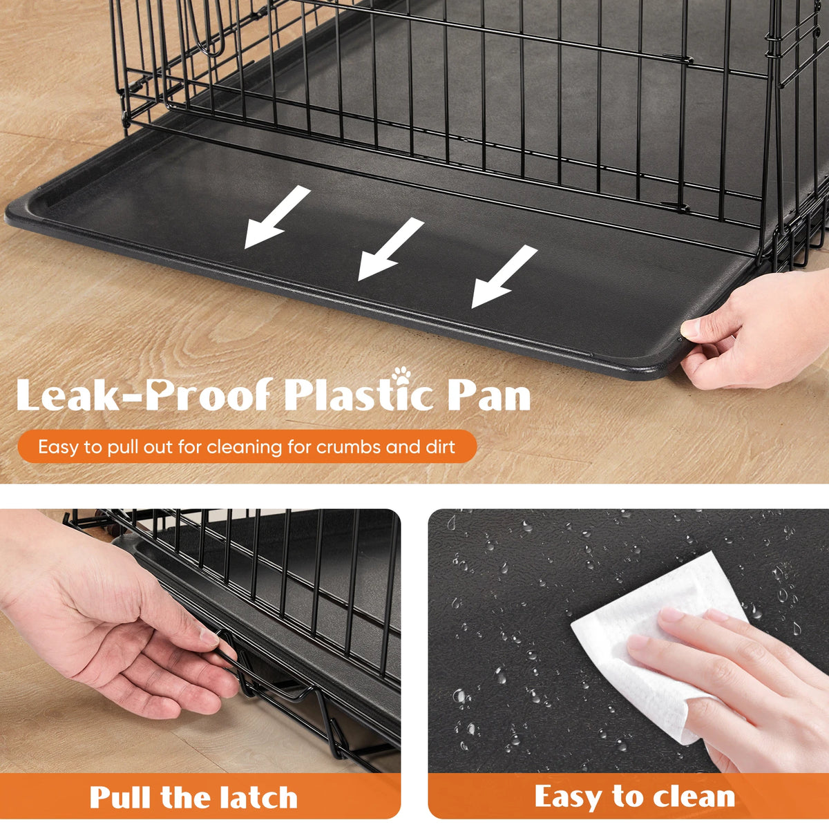 48-Inch Double-Door Folding Dog Crate