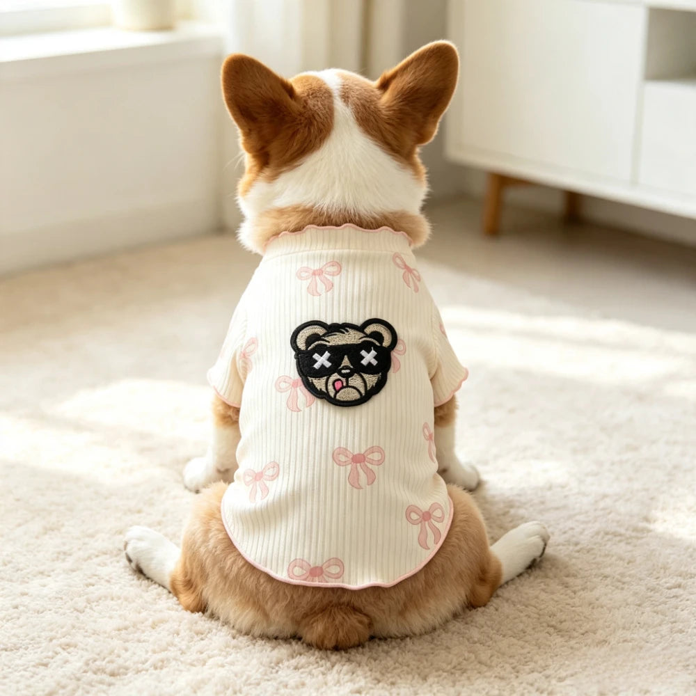 Breathable Lightweight Dog Tshirt Pet Vest Elastic Soft Comfortable for Small Dogs Cats Cute Design Summer Pet Clothing Outfit Wear