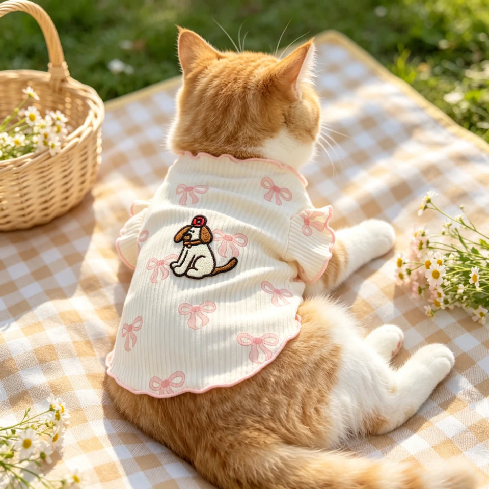 Breathable Lightweight Elastic Dog Tshirt Soft Pet Vest Summer Wear Comfortable for Small Dogs Cats Cute Design Pet Clothing Summer Outfit