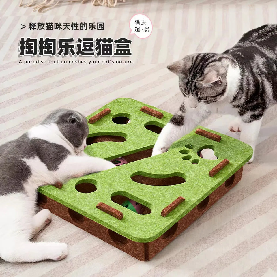 Cat Toys Self-relief Xiao Mao Pet Cat Maze Hole Felt BoxCat Bell Ball